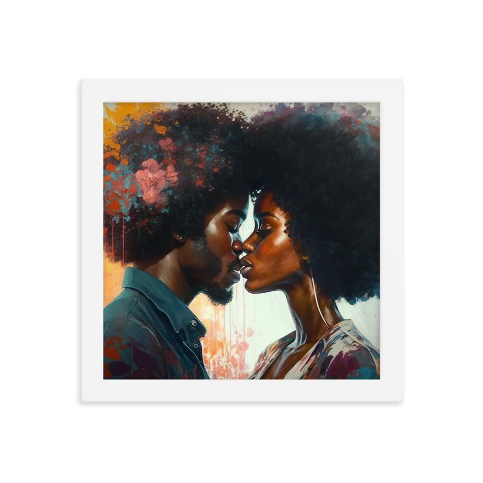 Thumbnail: 1 Expressionism Afro Couple Framed Art Print