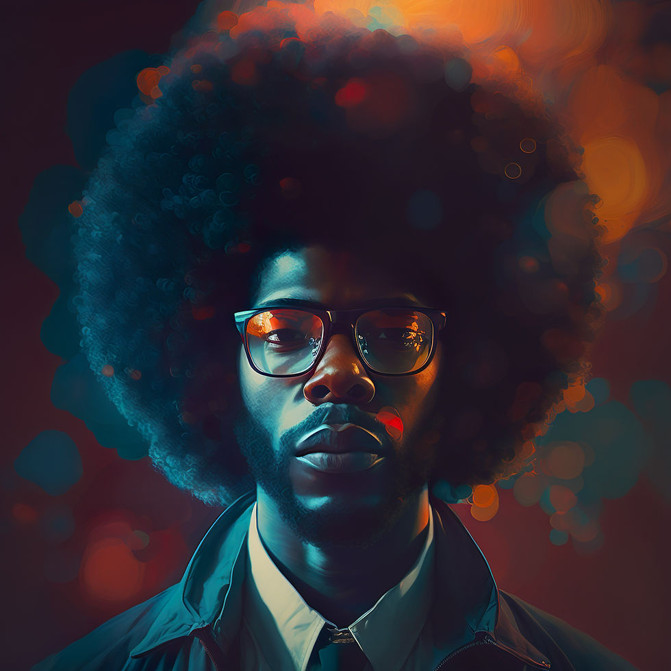 Thumbnail: 3 Impressionism Afro Man Premium Cushion