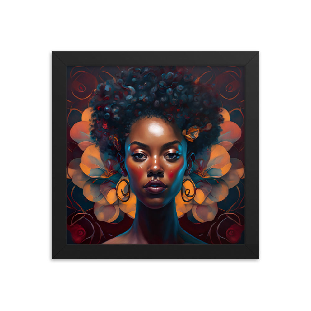 2 Abstract Afro Woman Framed Art Print