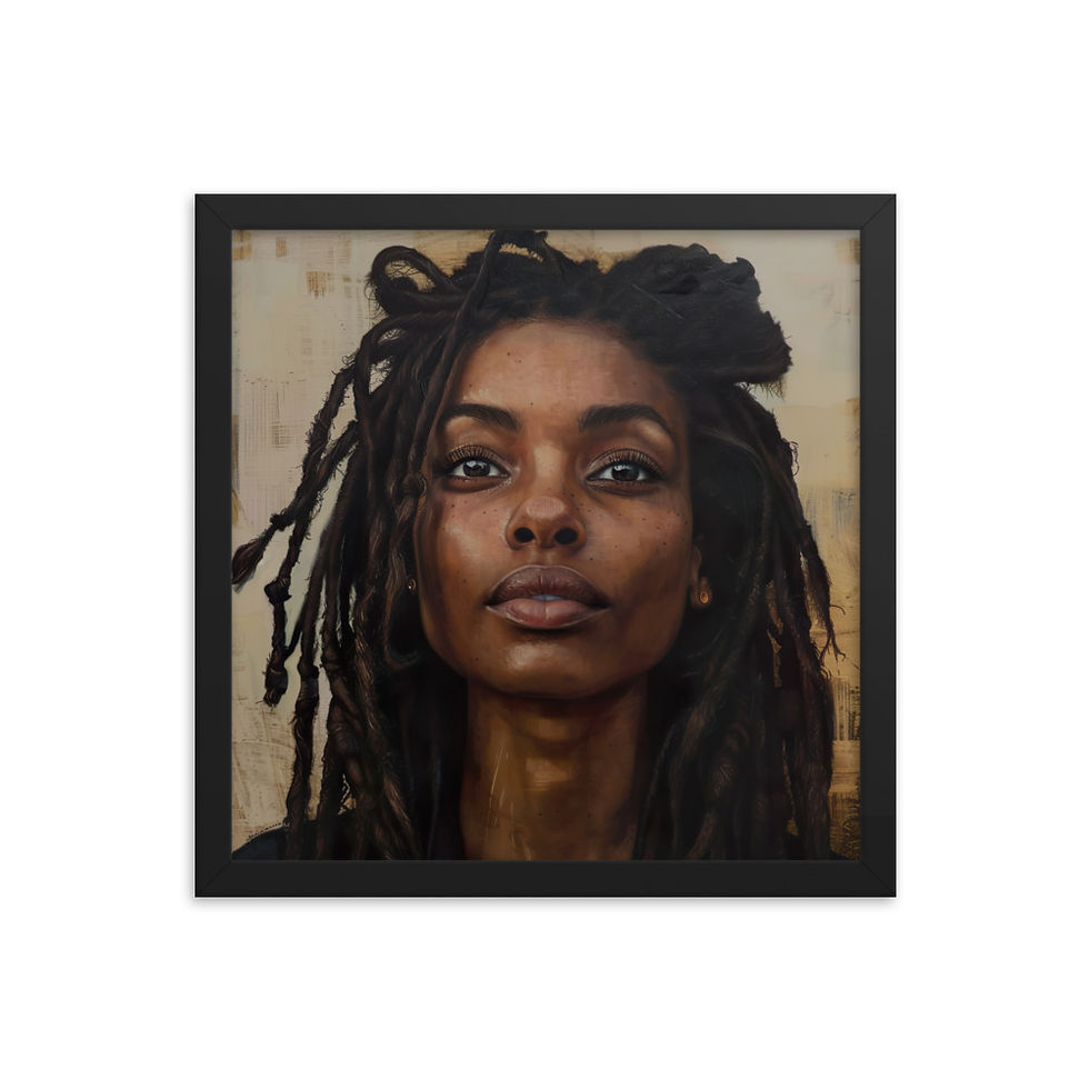 Thumbnail: 3 Realist Art Dreadlocks Woman Framed Art Print