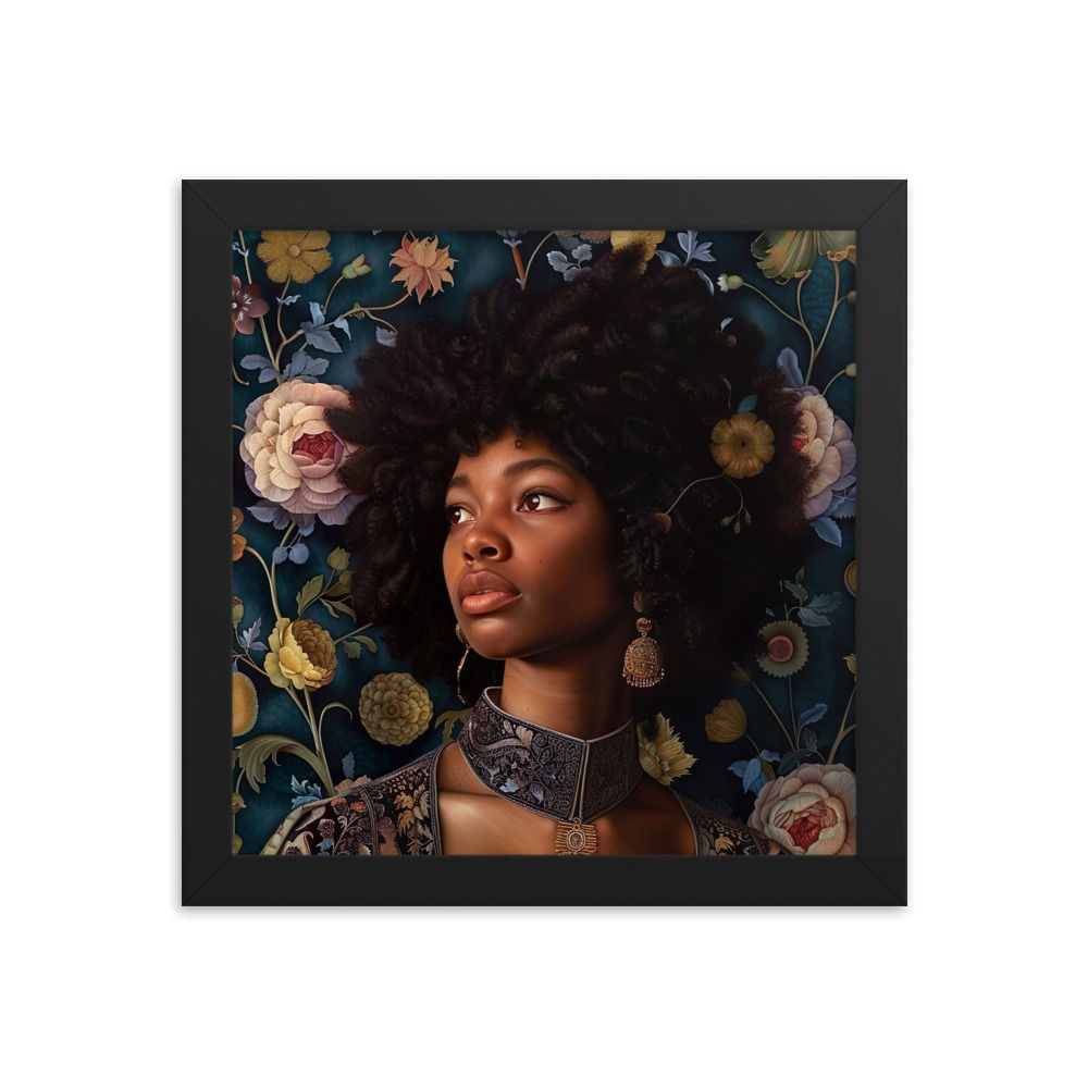 2 Renaissance Afro Woman Framed Art Print