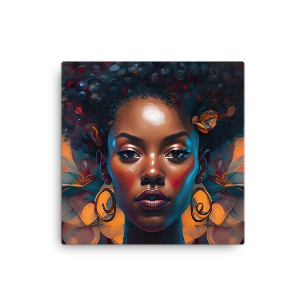Thumbnail: 2 Abstract Afro Woman Canvas Wall Art