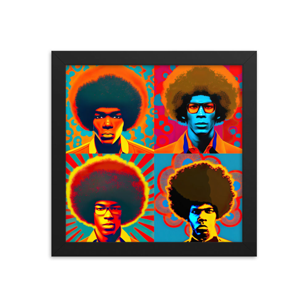 All 4 Pop Art Afro Men Framed Art Print
