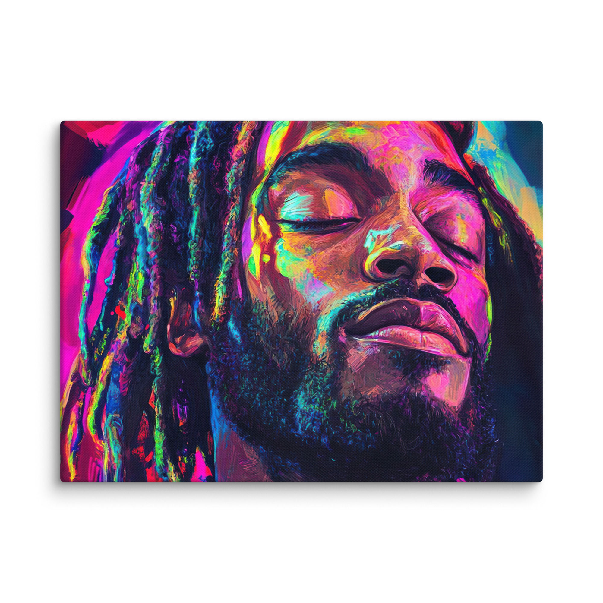 1 Fluorescent Art Dreadlocks Man Canvas Wall Art