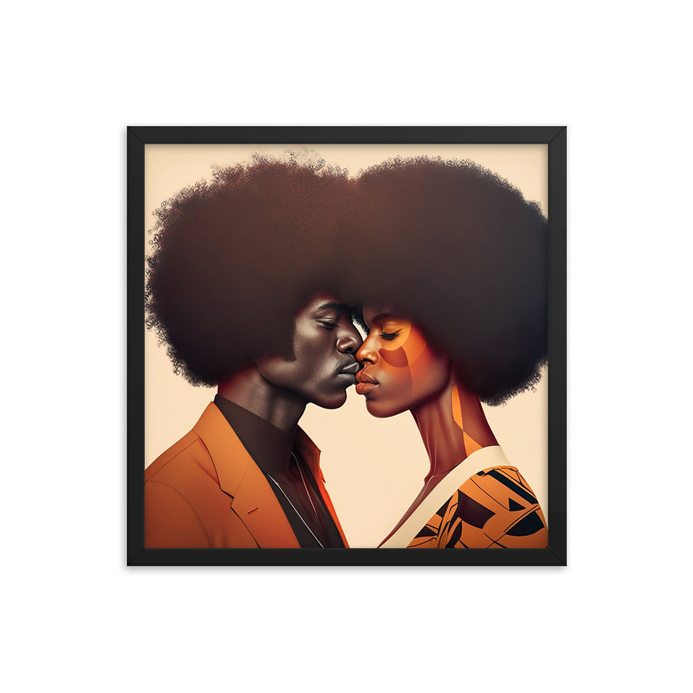 Thumbnail: 3 Bauhaus Afro Couple Framed Art Print