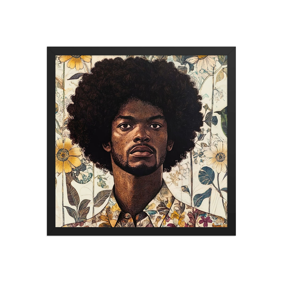 Thumbnail: Influence Collection 5 – Afro Man Framed Art Print 4