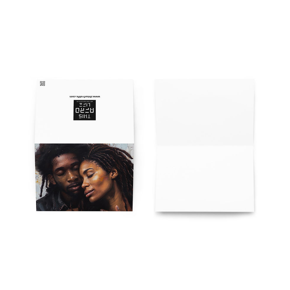 Thumbnail: 4 Realist Art Dreadlocks Couple Greeting Card