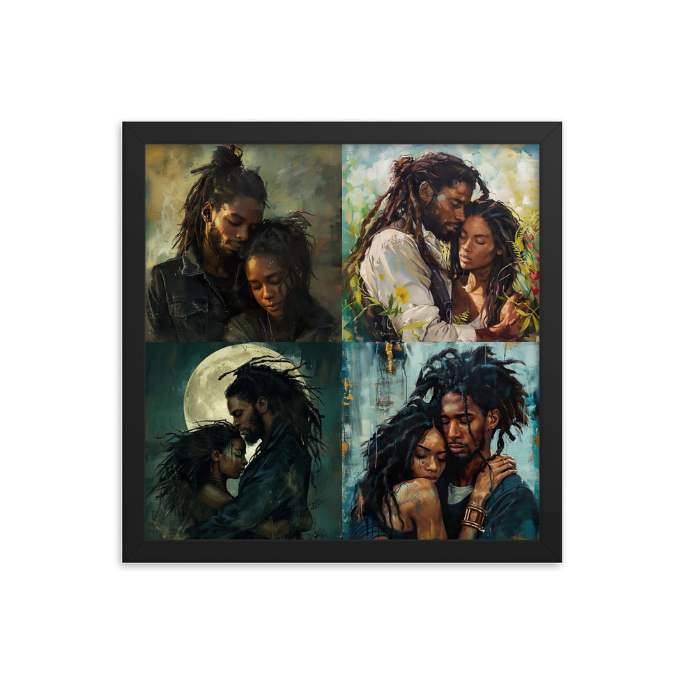 Thumbnail: All 4 Romanticism Dreadlocks Couples Framed Art Print