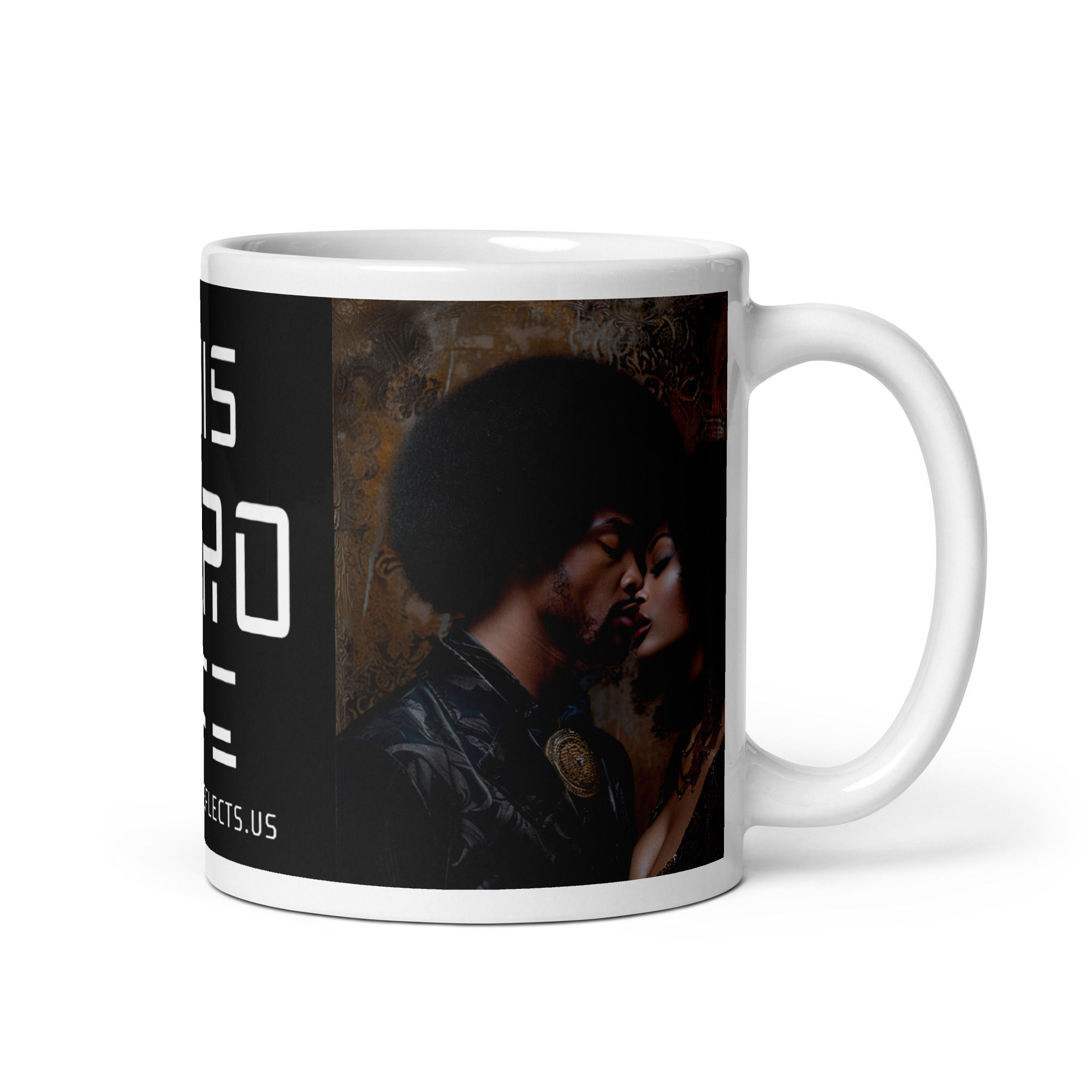 3 Realist Art Afro Couple Mug