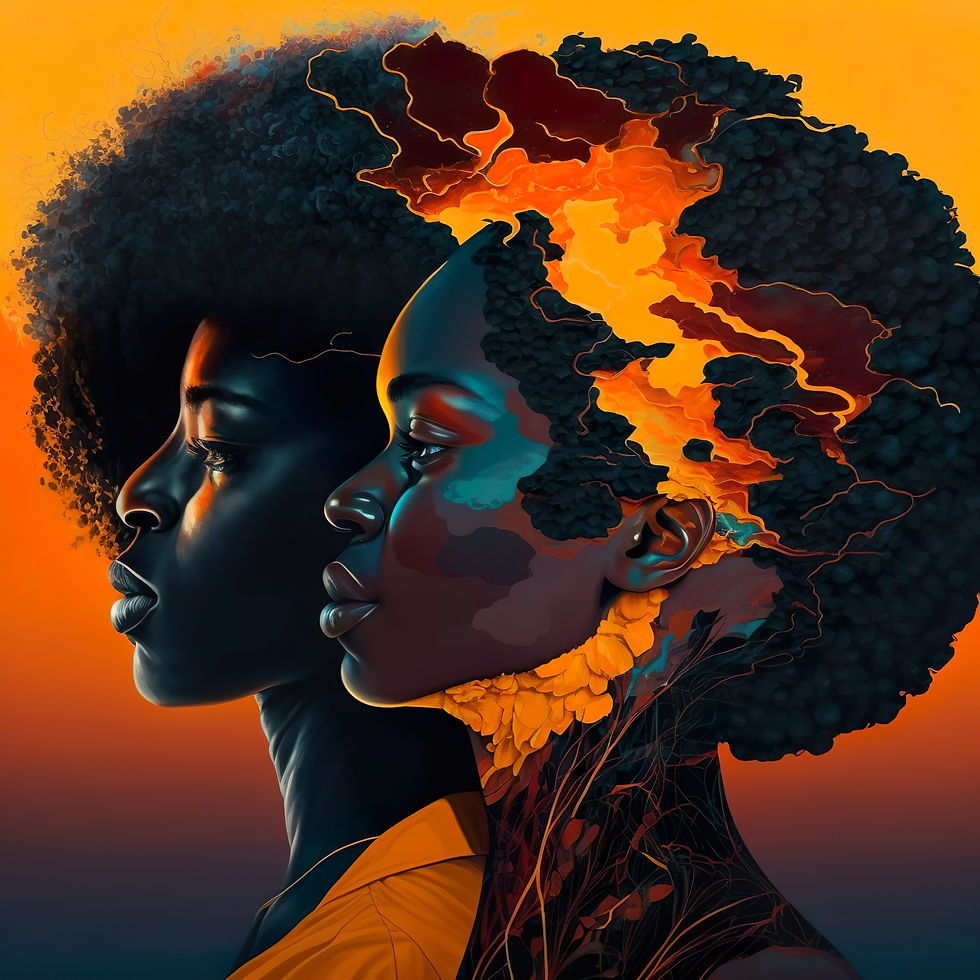 Thumbnail: 1 Abstract Afro Couple Greeting Card