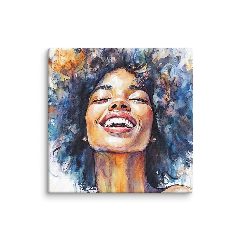 Thumbnail: 2 Watercolour Art Afro Woman Canvas Wall Art