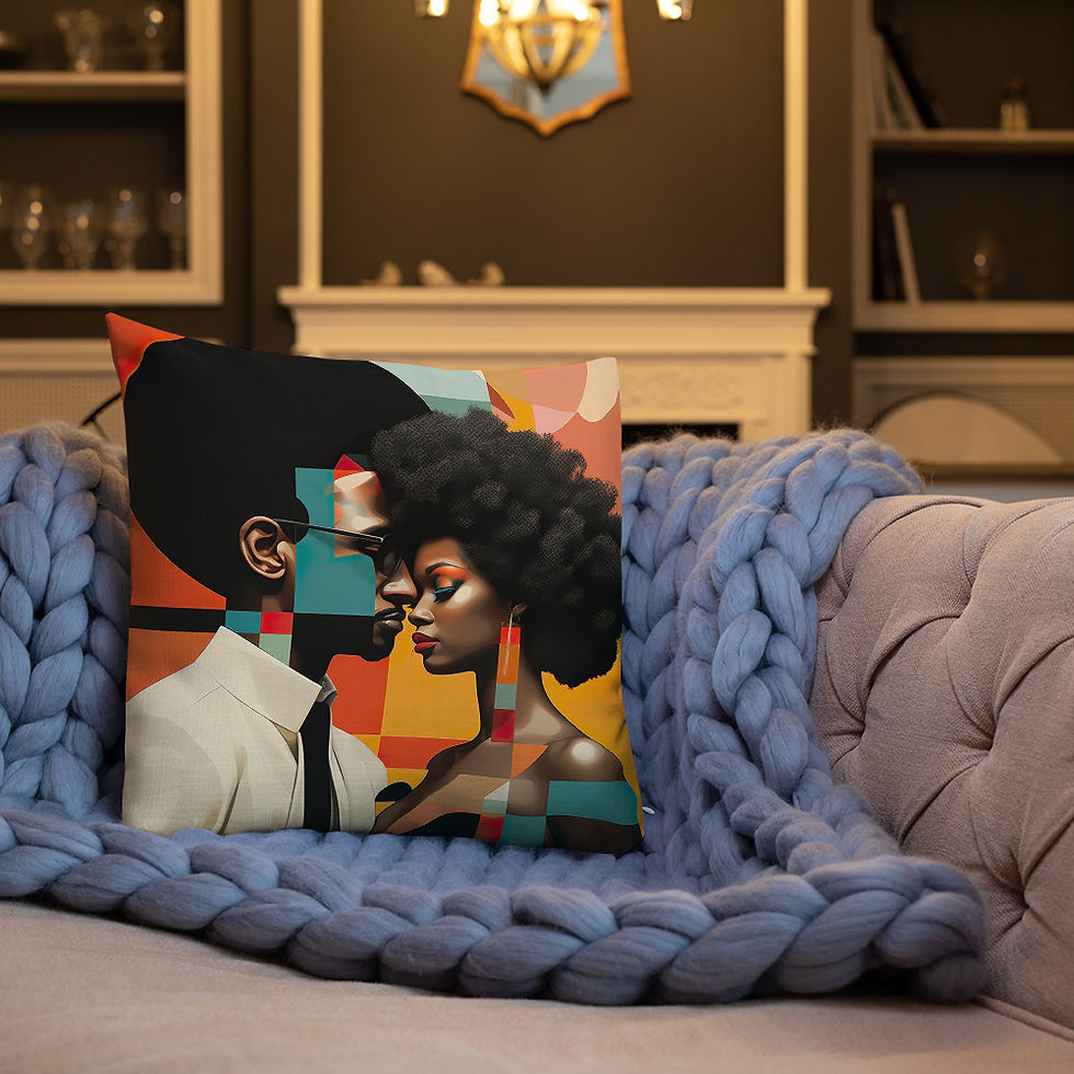 Thumbnail: 1 Bauhaus Geo Afro Couple Premium Cushion