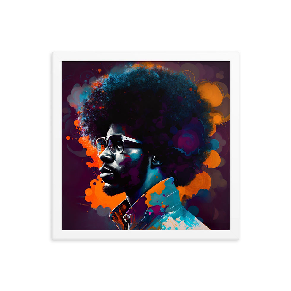 Thumbnail: 4 Abstract Afro Man Framed Art Print