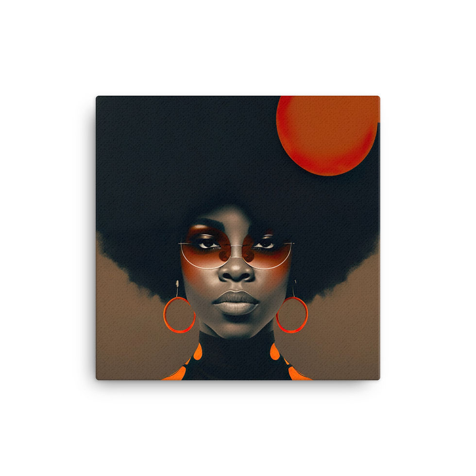 Thumbnail: 1 Bauhaus Afro Woman Canvas Wall Art