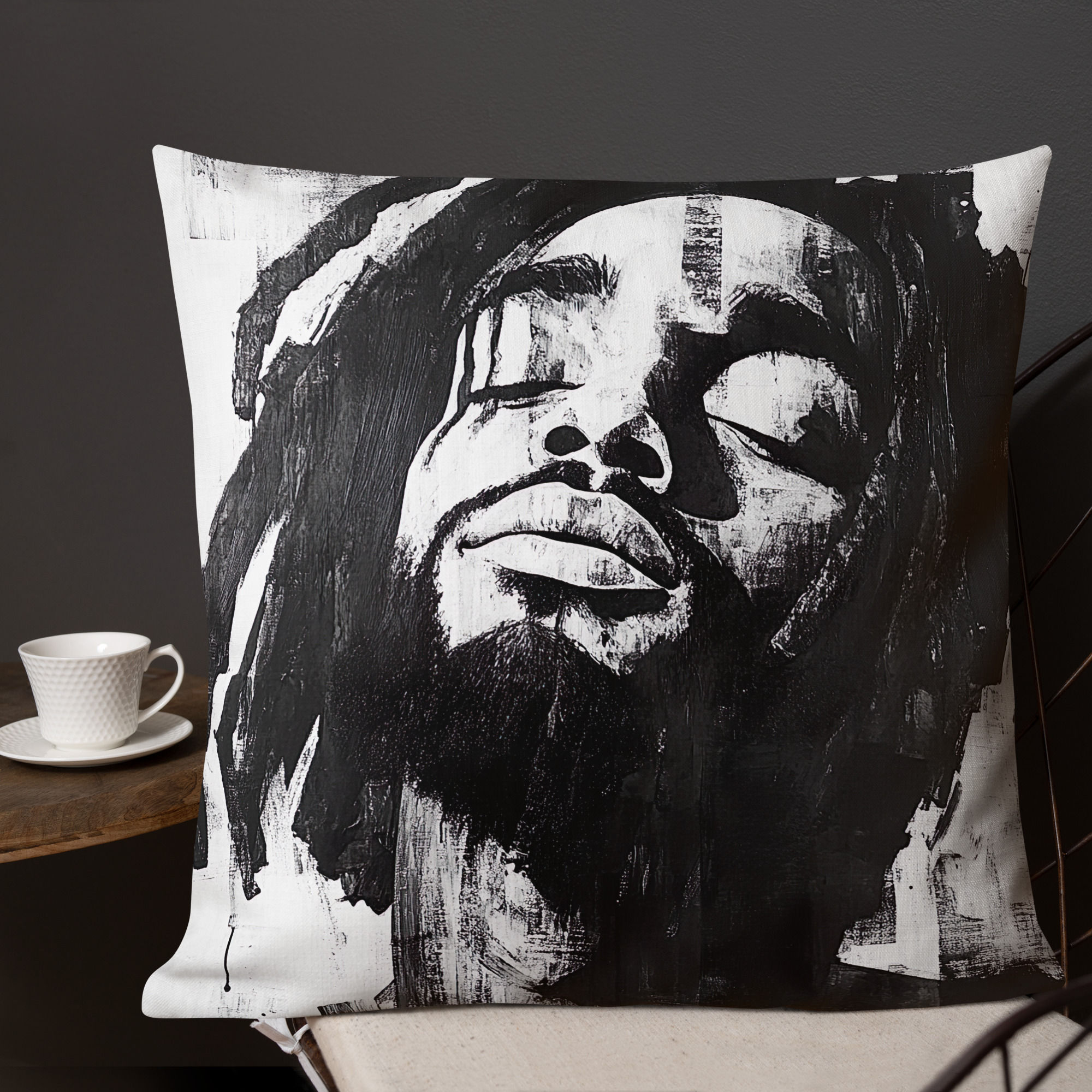 2 Modernism Art Dreadlocks Man Premium Cushion