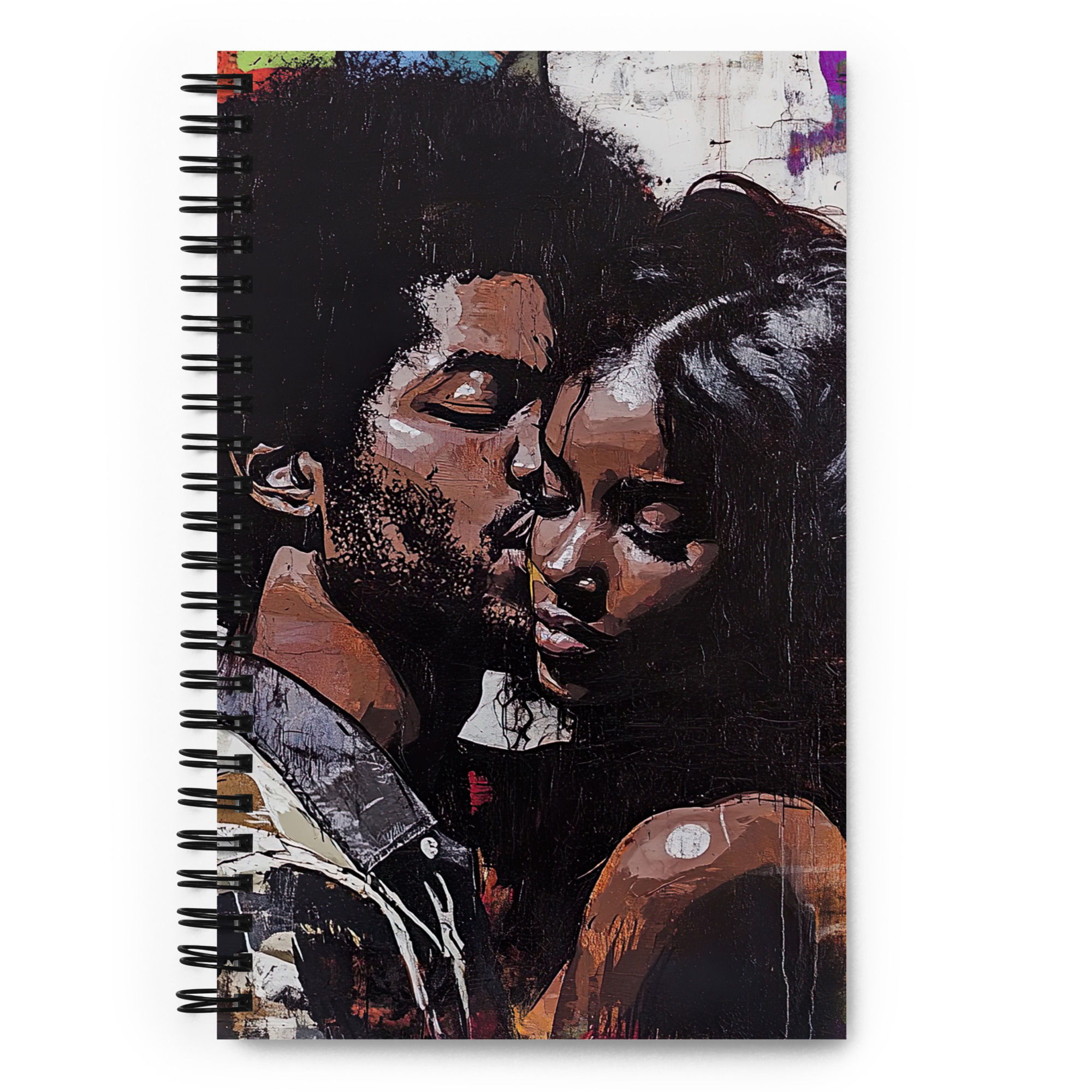 1 Graffiti Art Afro Couple Spiral Notebook