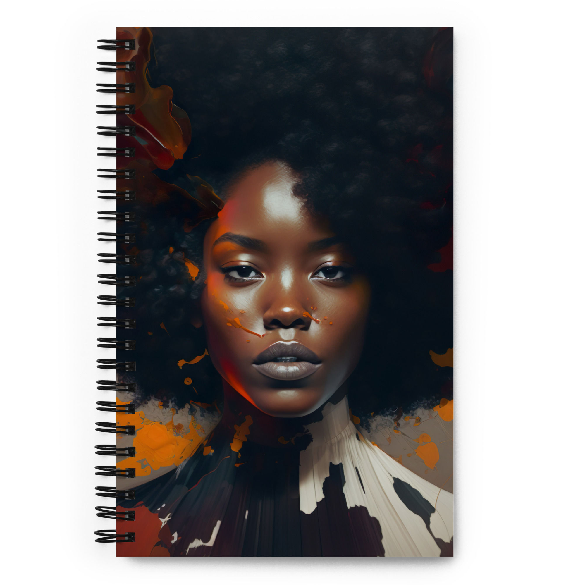 3 Abstract Afro Woman Spiral Notebook