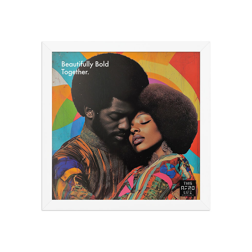 Thumbnail: 1 Boldness Afro Couple Framed Print Art