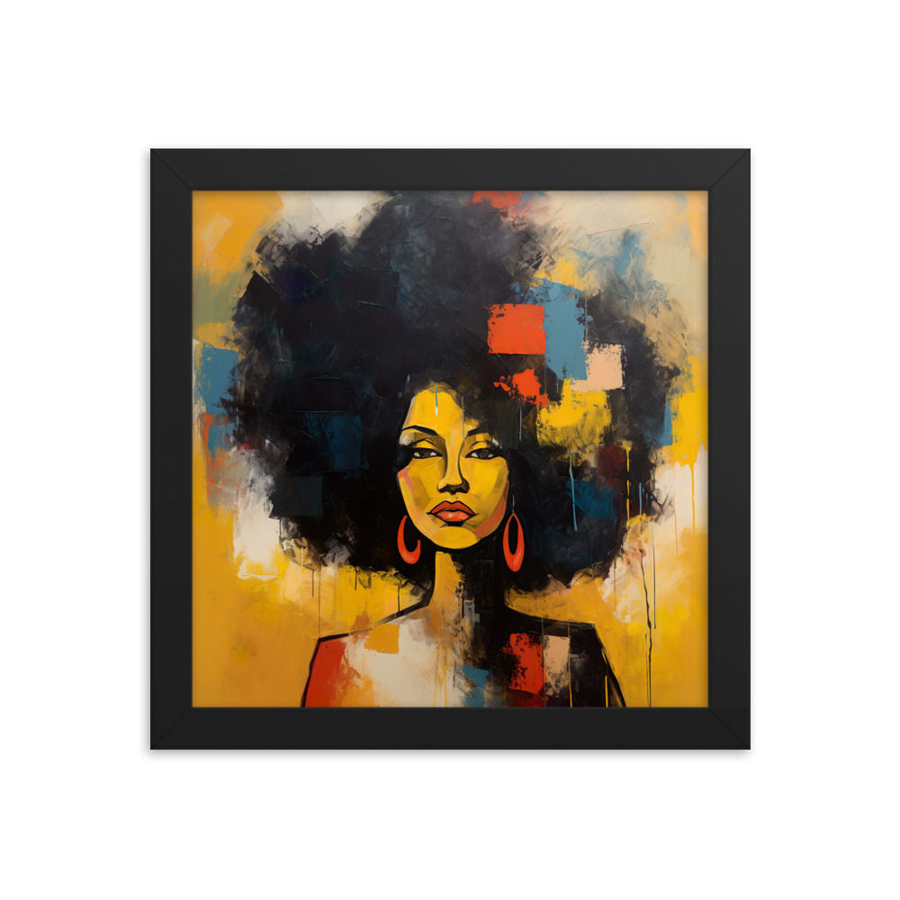 1 Post Expressionism Afro Woman Framed Art Print