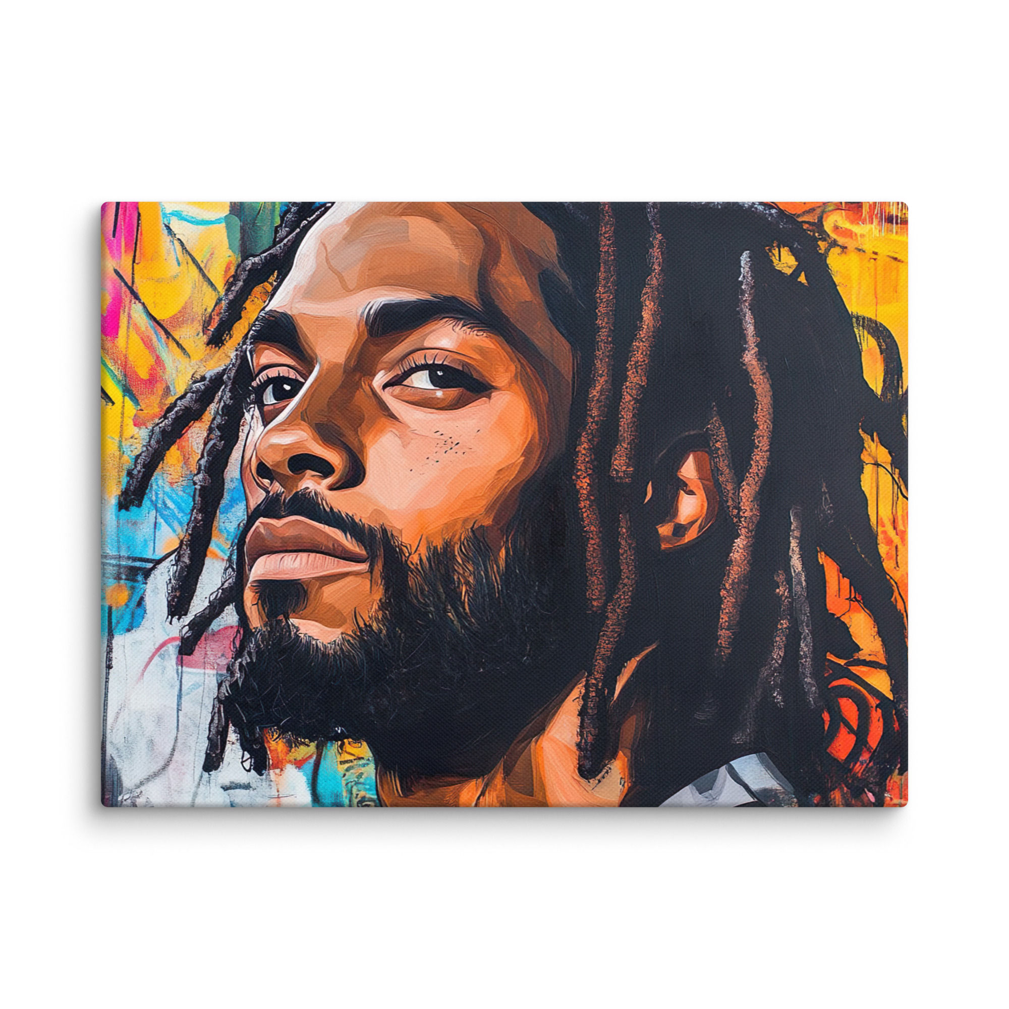 4 Graffiti Art Dreadlocks Man Canvas Wall Art
