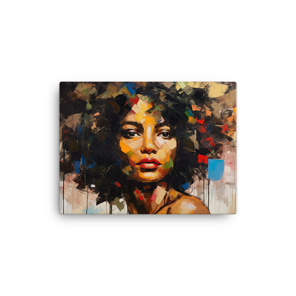 Thumbnail: 3 Post Expressionism Afro Woman Canvas Wall Art