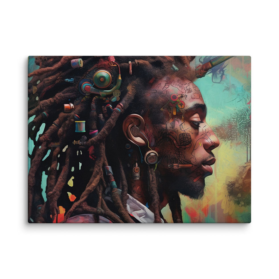 Thumbnail: 1 Surrealism Art Dreadlocks Man Canvas Wall Art