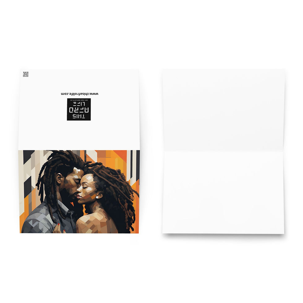 Thumbnail: 4 Bauhaus Geo Dreadlocks Couple Greeting Card