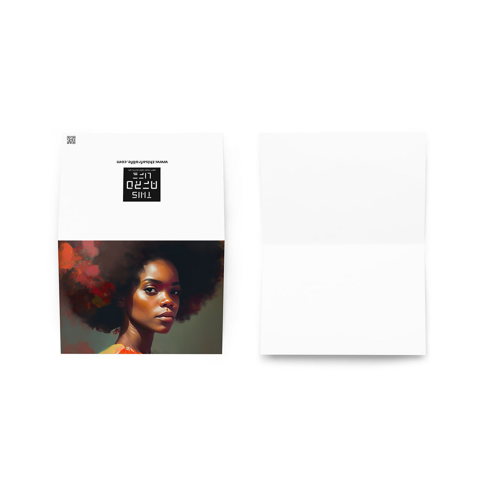 Thumbnail: 3 Impressionism Afro Woman Greeting Card