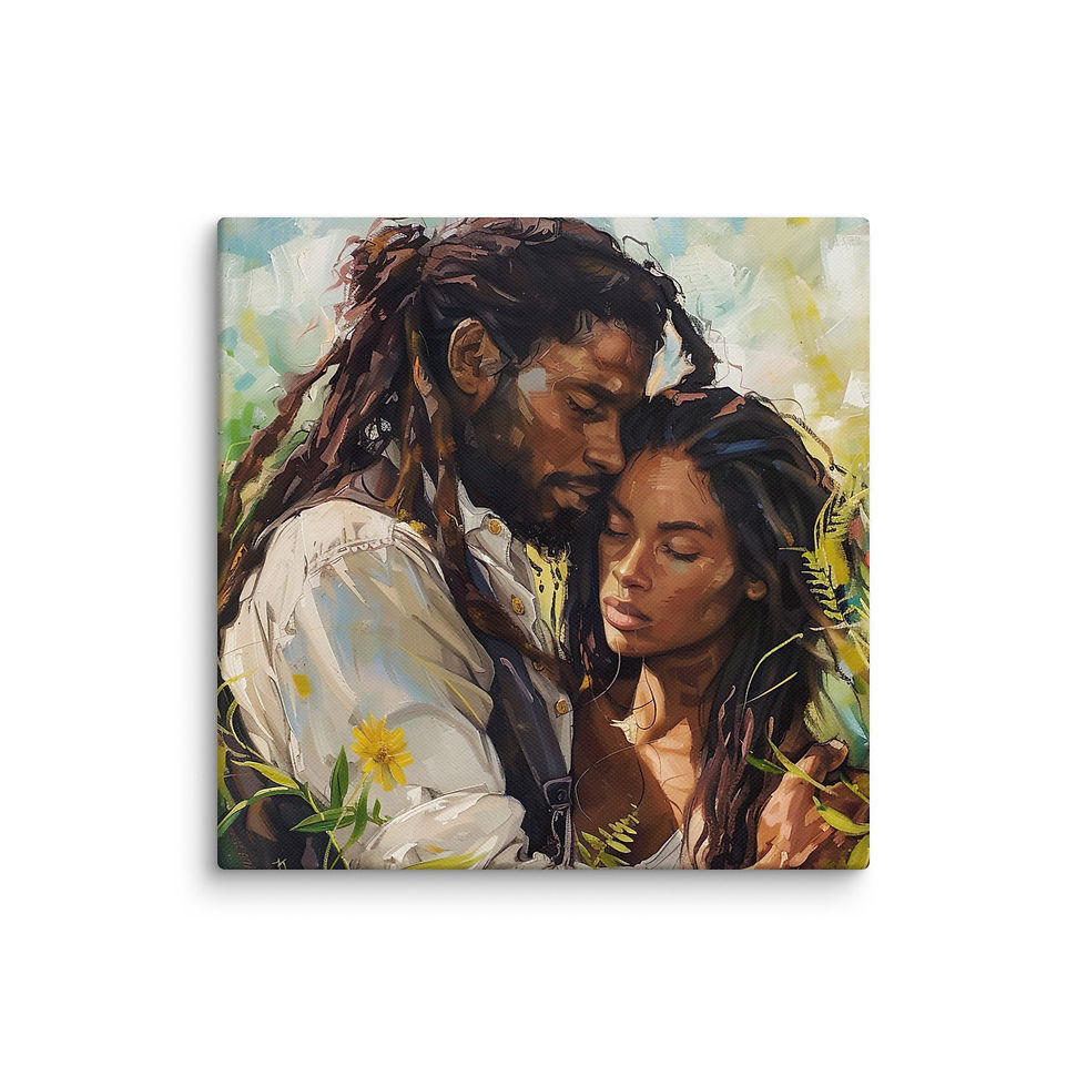Thumbnail: 2 Romanticism Art Dreadlocks Couple Canvas Wall Art