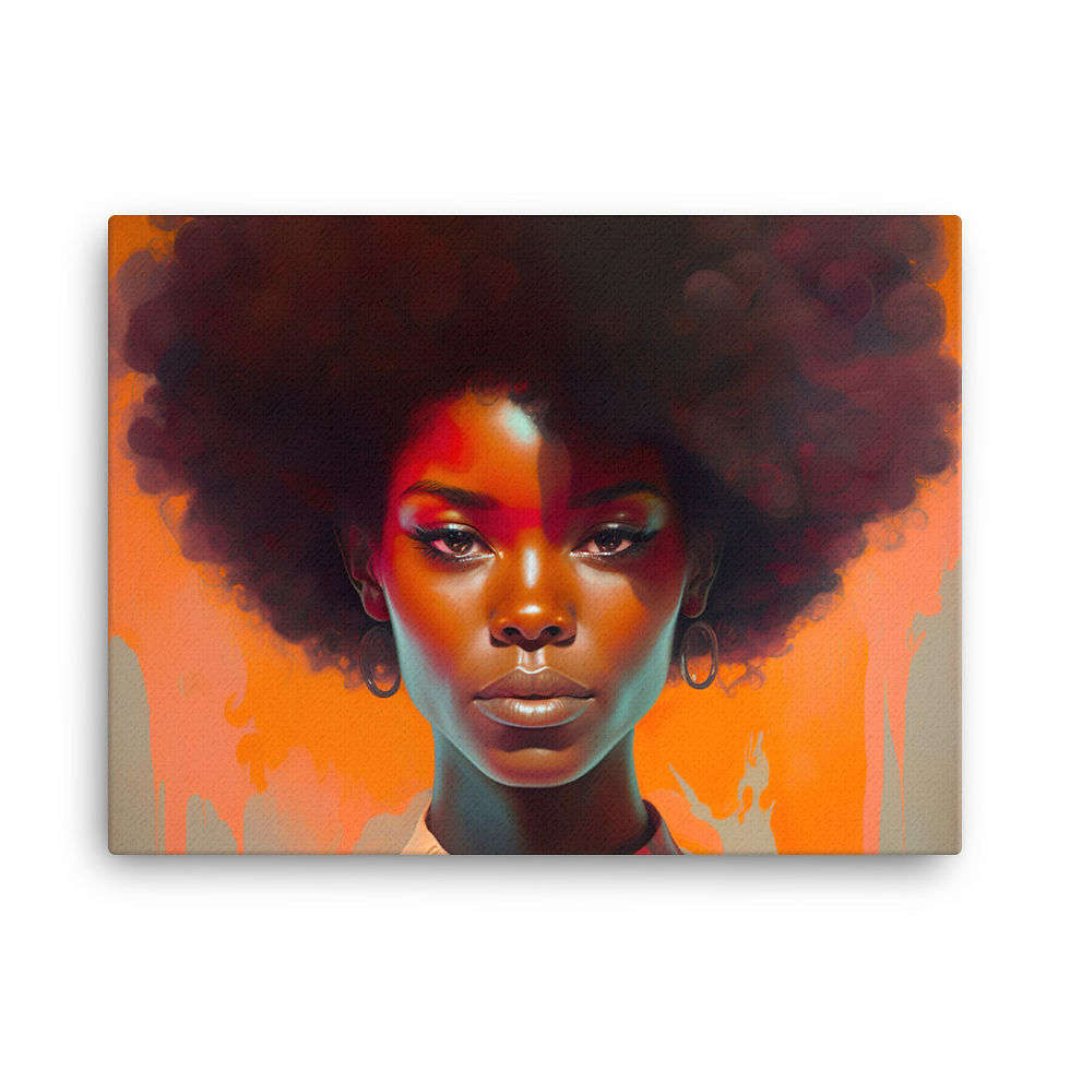 Thumbnail: 2 Expressionism Afro Woman Canvas Wall Art