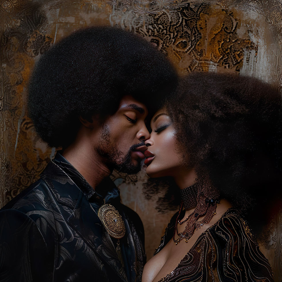 Thumbnail: 3 Realist Art Afro Couple Spiral Notebook
