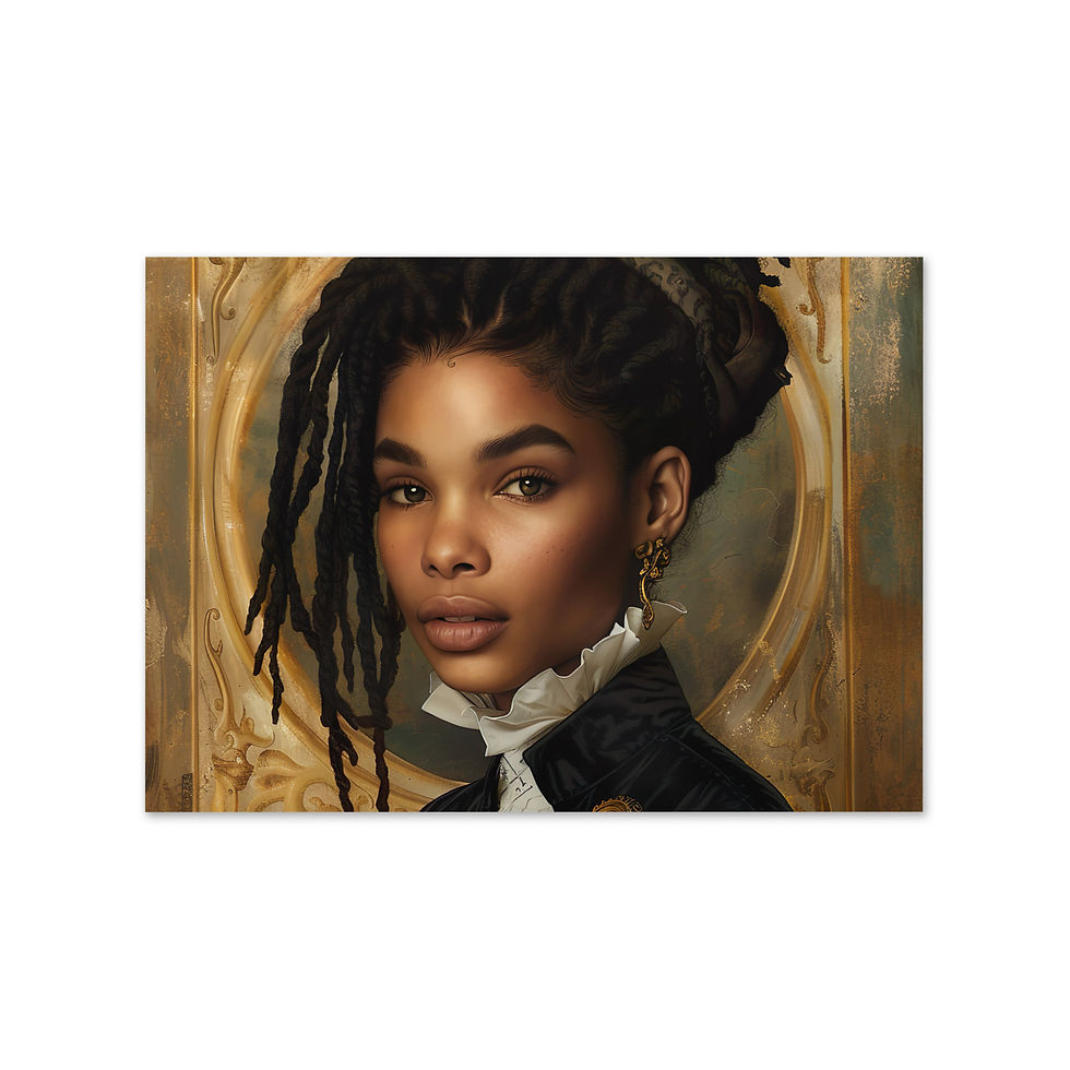 Thumbnail: 4 Rococo Art Dreadlocks Woman Greeting Card