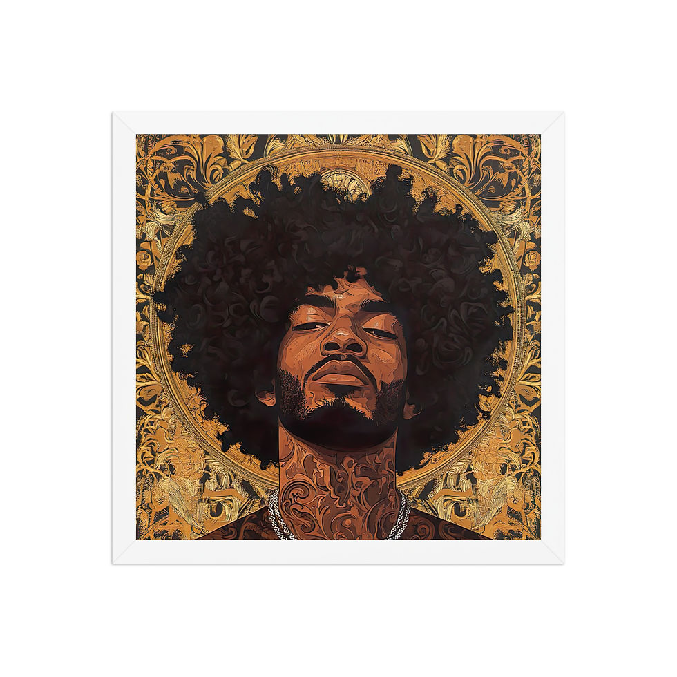 Thumbnail: Influence Collection 5 – Afro Man Framed Art Print 2