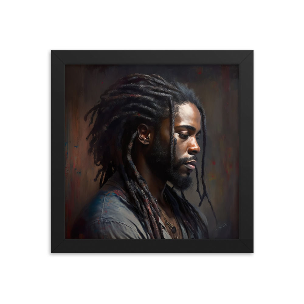 4 Impressionism Dreadlocks Man Framed Art Print