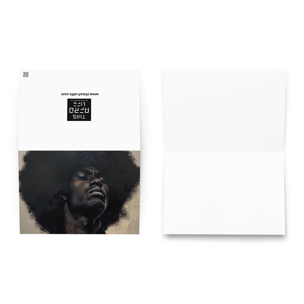 Thumbnail: 3 Realist Art Afro Man Greeting Card