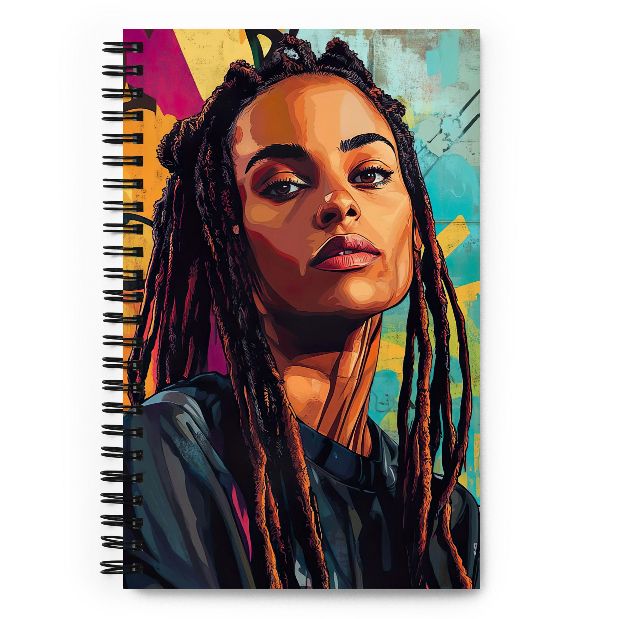 1 Graffiti Art Dreadlocks Woman Spiral Notebook