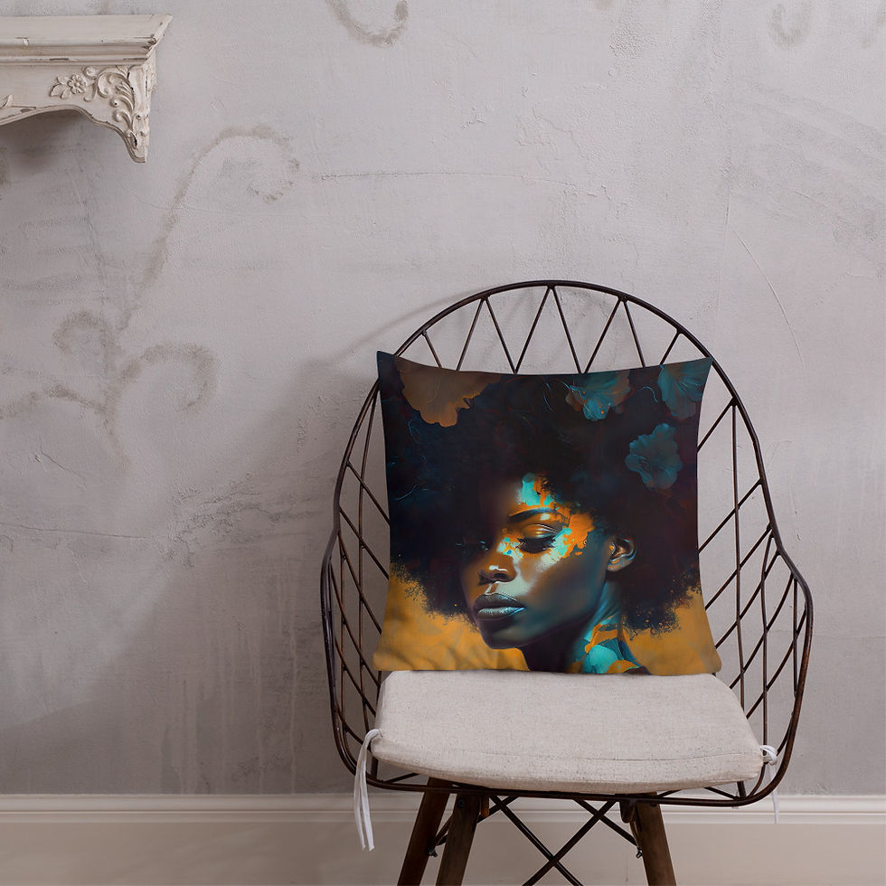 Thumbnail: 1 Abstract Afro Woman Premium Cushion