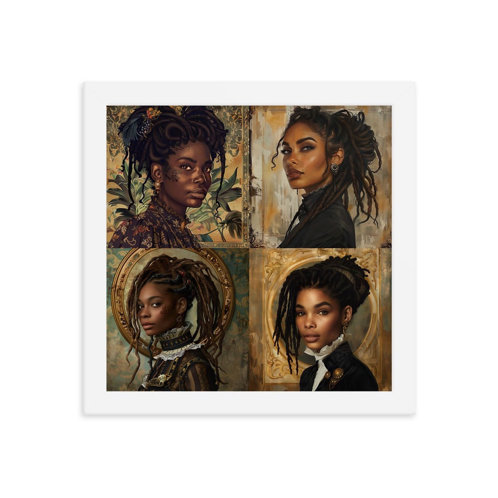 Thumbnail: All 4 Rococo Dreadlocks Women Framed Art Print