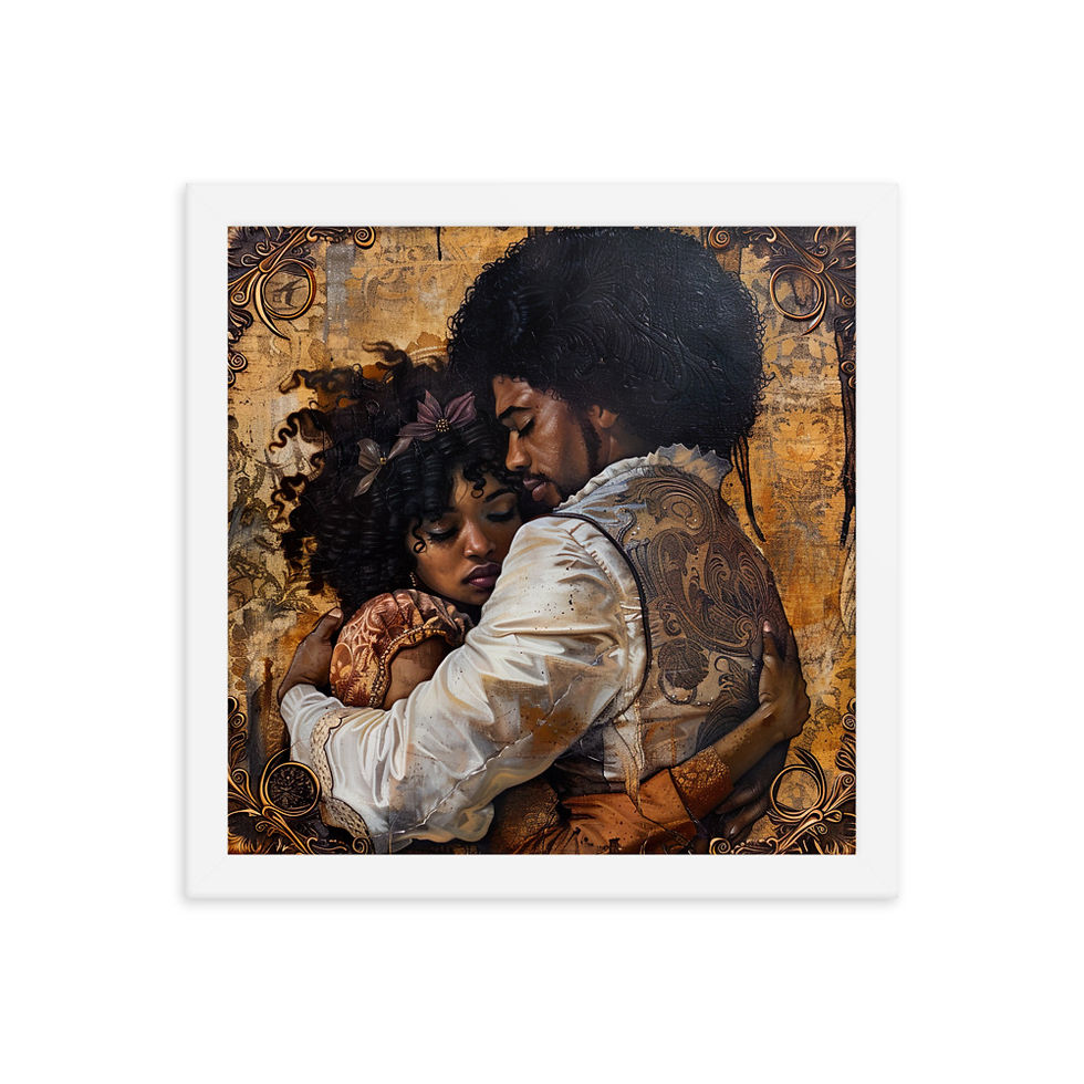 Thumbnail: 4 Rococo Art Afro Couple Framed Art Print