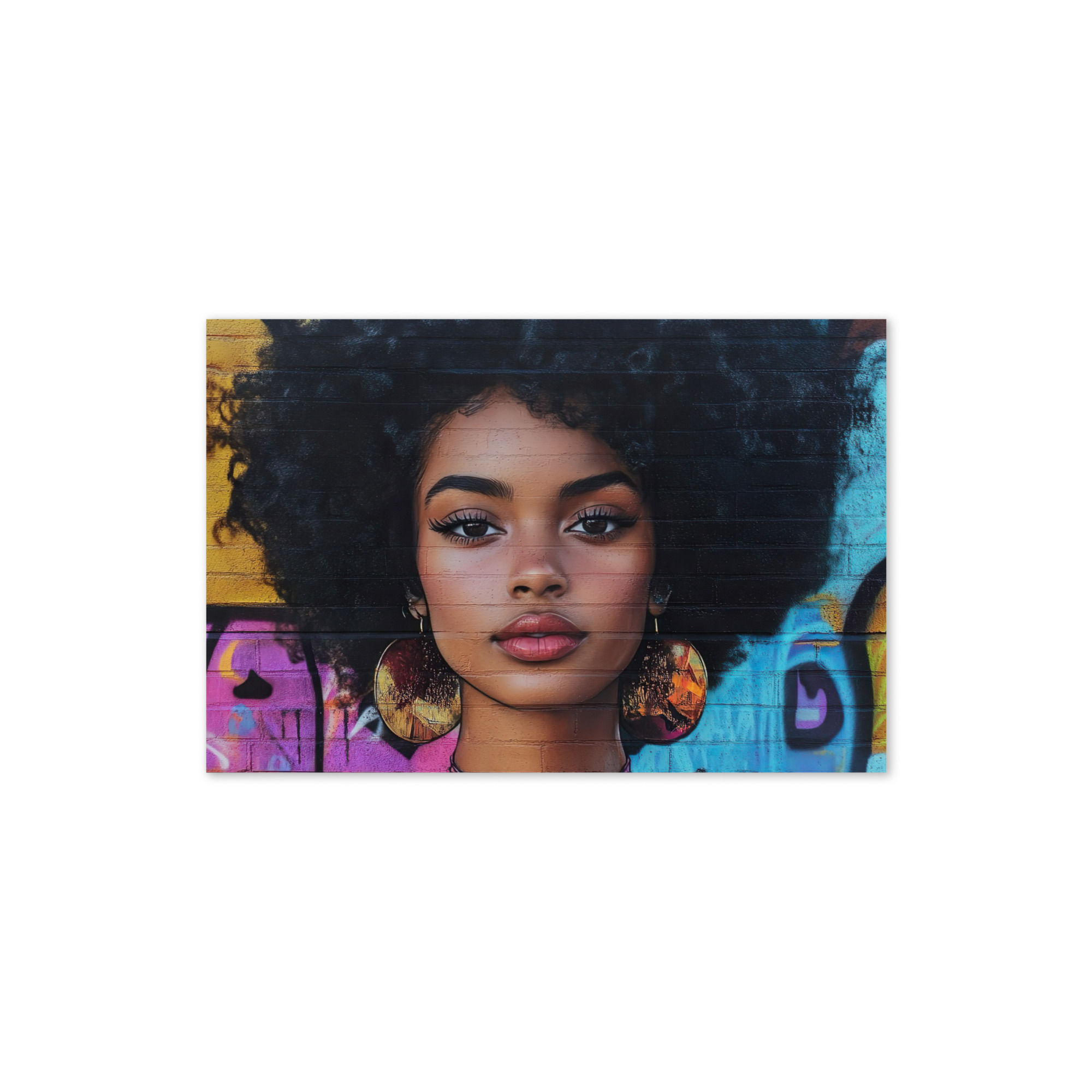 2 Graffiti Art Afro Woman Greeting Card