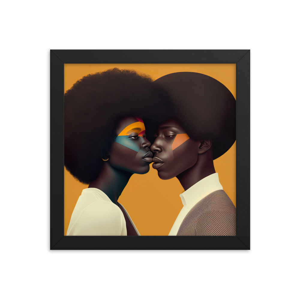 1 Bauhaus Afro Couple Framed Art Print