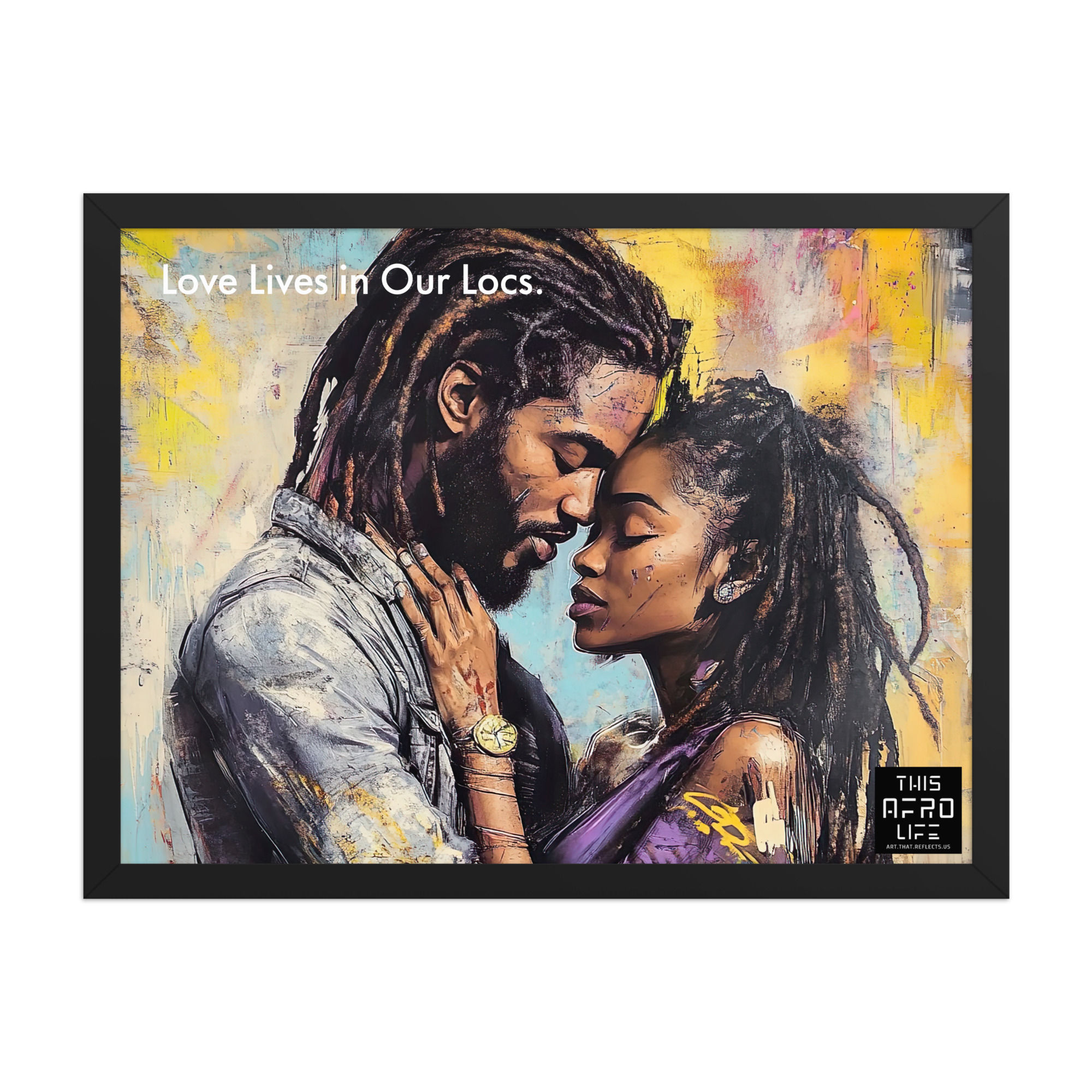 2 Self Love Dreadlocks Couple Framed Art Print