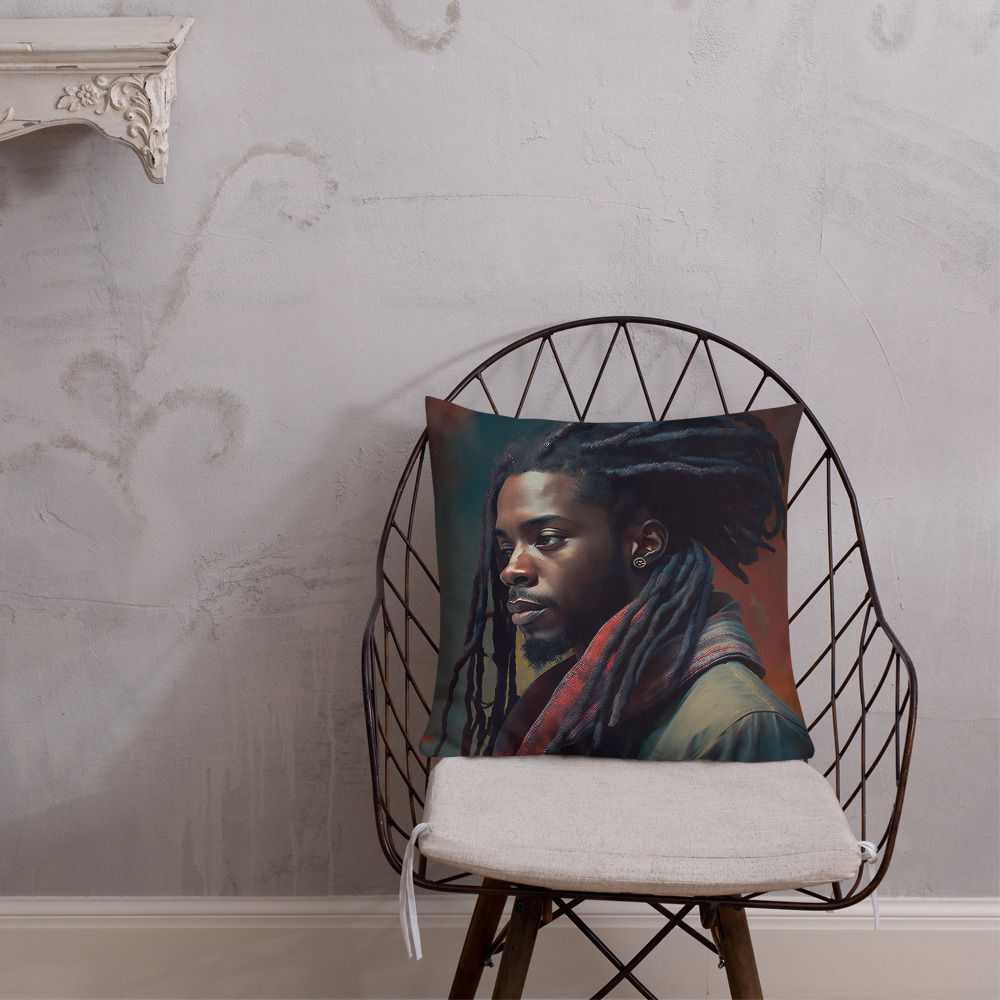 2 Impressionism Dreadlocks Man Premium Cushion