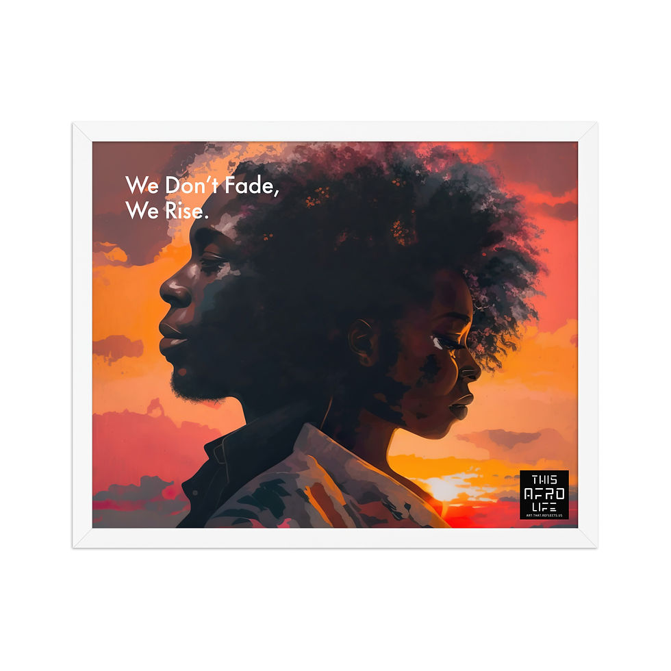 Thumbnail: 2 Empowerment Afro Couple Framed Art Print