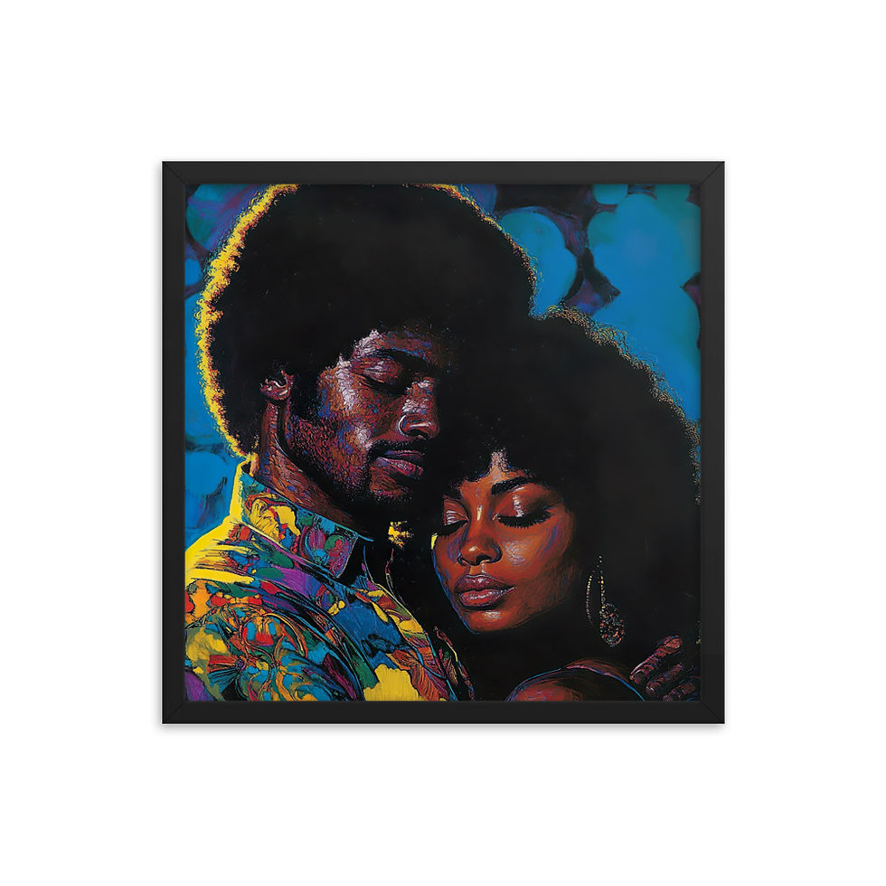 Thumbnail: Influence Collection 2 – Afro Couple Framed Art Print 1
