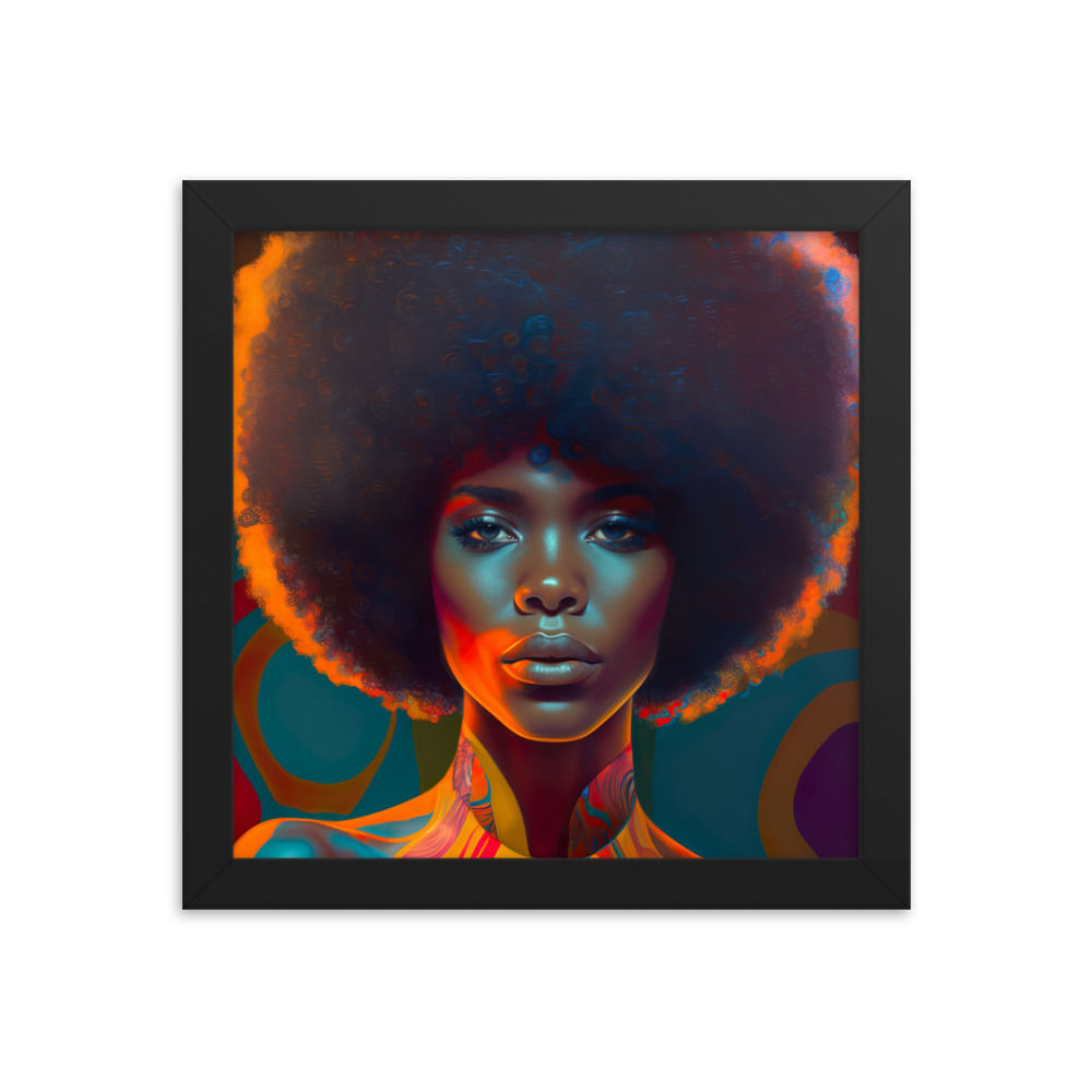 4 Expressionism Afro Woman Framed Art Print