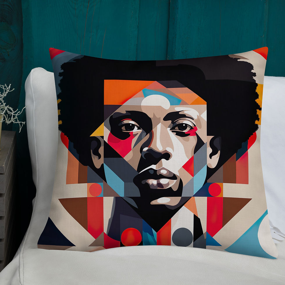 Thumbnail: 1 Bauhaus Geo Afro Woman Premium Cushion