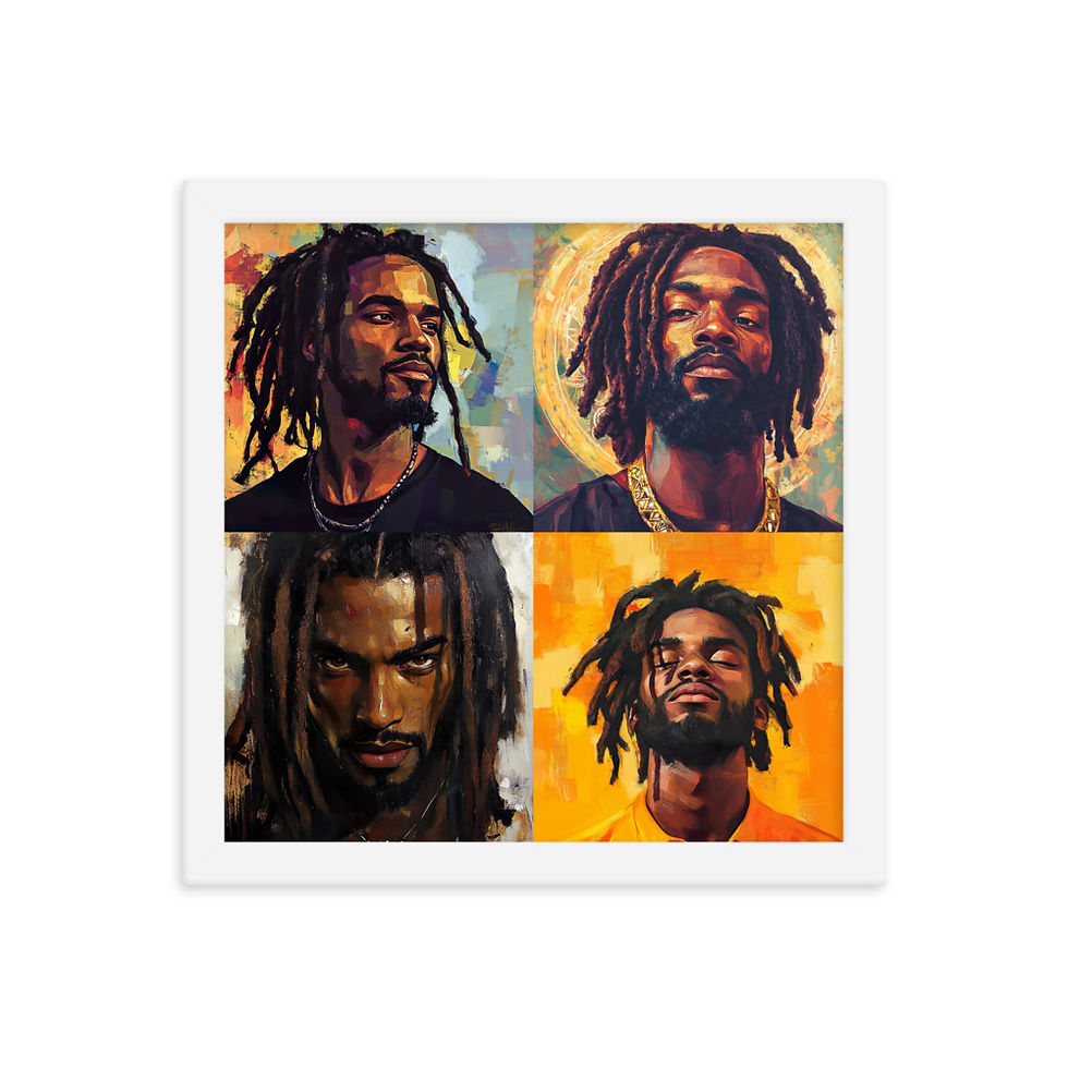 Thumbnail: All 4 Symbolism Dreadlocks Men Framed Art Print