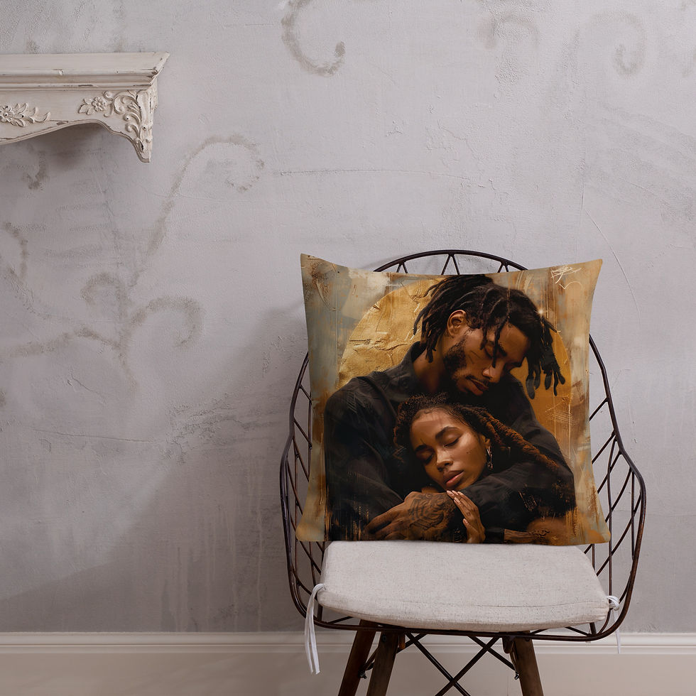 Thumbnail: 4 Renaissance Art Dreadlocks Couple Premium Cushion