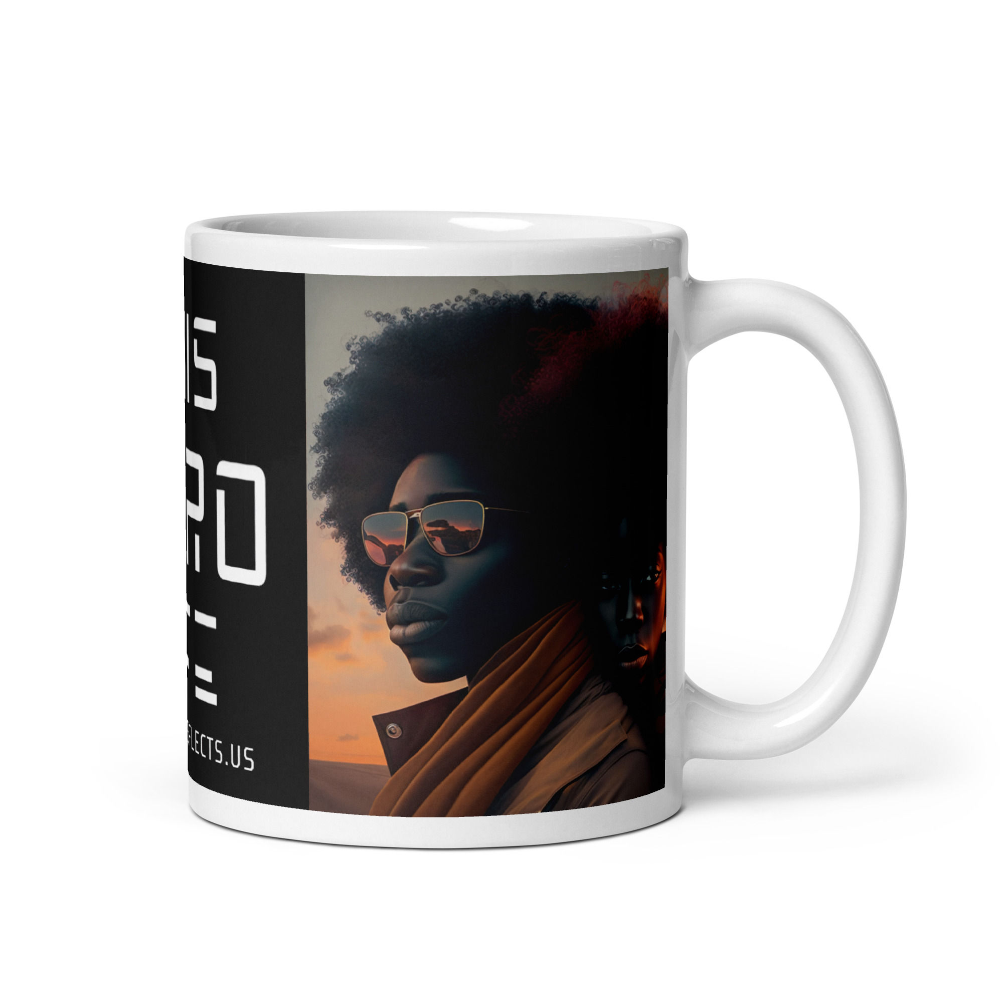 4 Abstract Afro Couple Mug